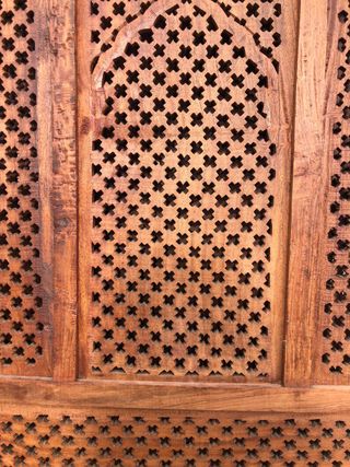 Biombo oriental de madera