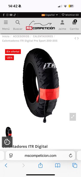 Calentadores Neumáticos ITR Digital Pro Sport 205