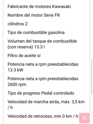 Tractor Cortacésped Husqvarna TC 342T Kawasaki