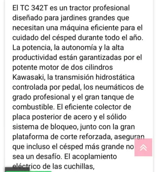 Tractor Cortacésped Husqvarna TC 342T Kawasaki