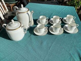 Juego Tazas y Cafetera Limoges Porcelana