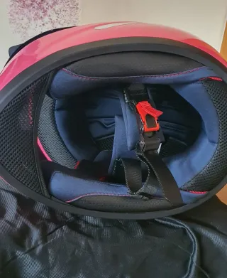 Casco Moto Rosa con Orejas