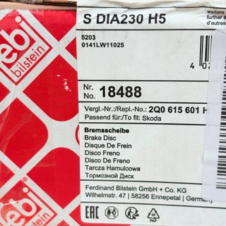 2 discos de freno Febi Bilstein 18488