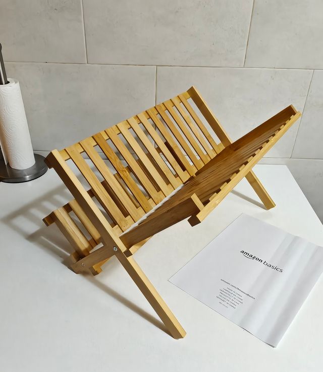 Escurreplatos Bambú Natural Plegable dos Niveles