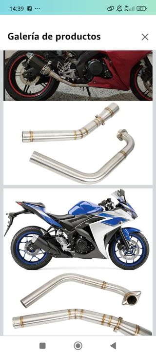Línea de escape inox Yamaha R15 MT-15 MT-125