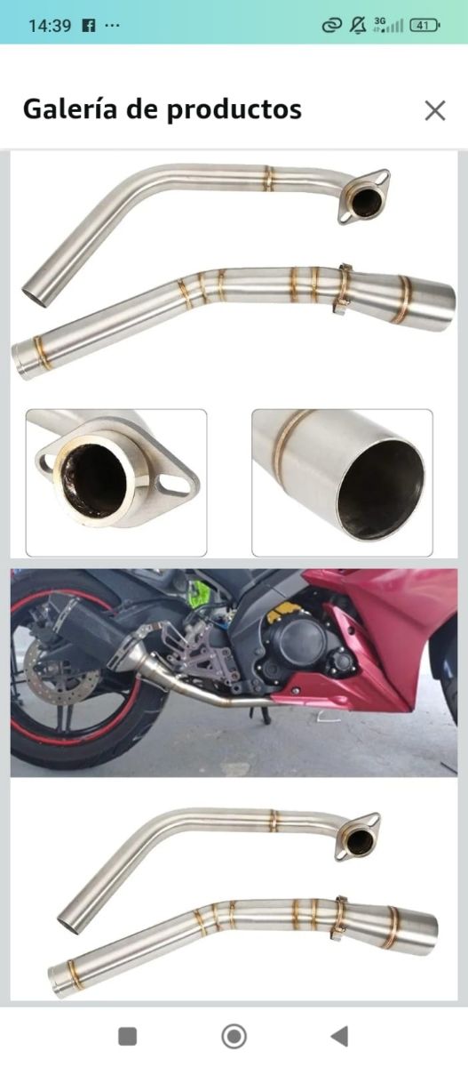 Línea de escape inox Yamaha R15 MT-15 MT-125