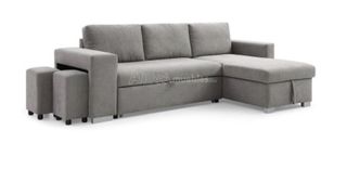 Sofá Cama Chaiselongue Gris MOSCU REVERSIBLE