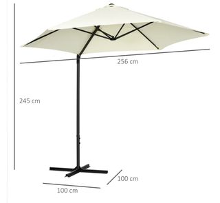 Sombrilla de Jardín Excéntrica Beige