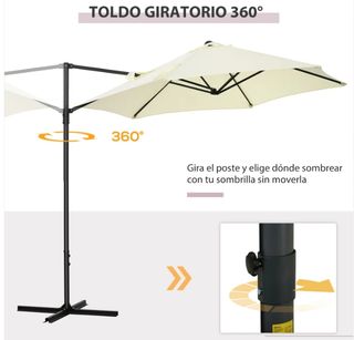 Sombrilla de Jardín Excéntrica Beige