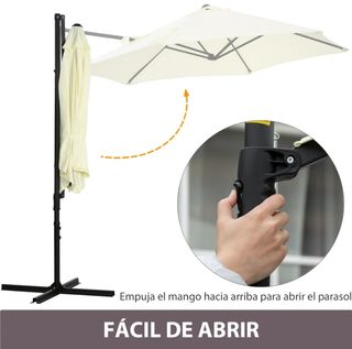 Sombrilla de Jardín Excéntrica Beige