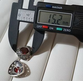 Pendientes Vintage granate natural y plata maciza