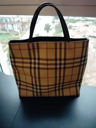 Bolso Burberry Cuadros Beige y Marrón