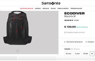 Mochila Samsonite Ecodiver M Negra Nueva