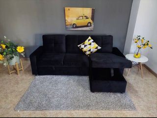 Sofá Cama Negro con Almacenaje- envio gratis
