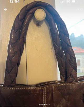 Bolso de piel marrón Purificación García