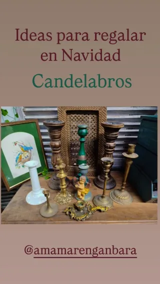 Candelabros, palmatoria y portavelas
