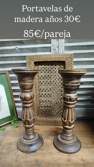 Candelabros, palmatoria y portavelas