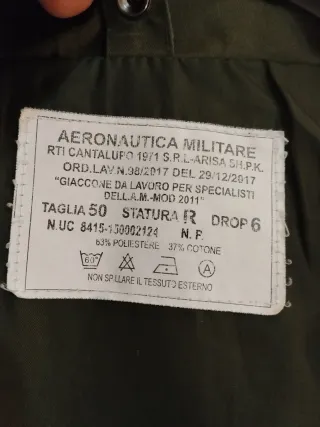 Giacca Parka Aeronautica Militare Tg 50