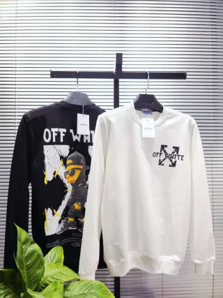 Felpa Off-White Uomo Nero e Bianca