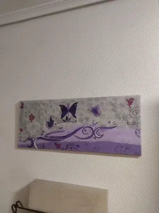 Cuadro decorativo mariposas moradas