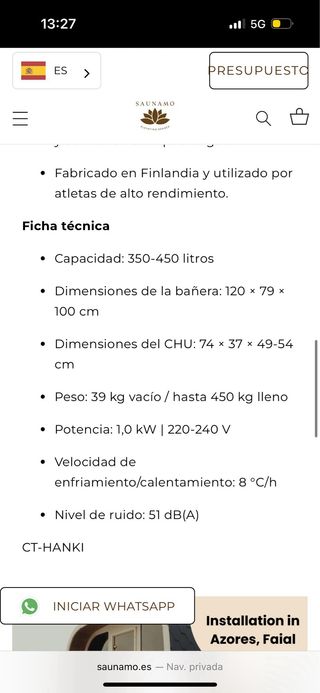 Baño de Hielo Hanki