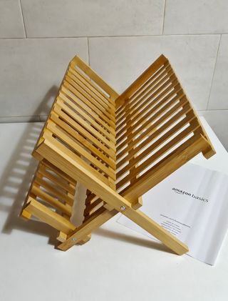 Sgocciolatore per Piatti in Bambù Naturale a 2 Livelli