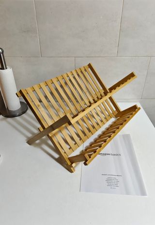 Sgocciolatore per Piatti in Bambù Naturale a 2 Livelli