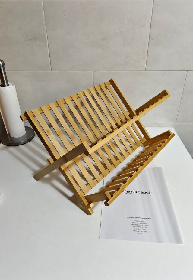 Escurreplatos Bambú Natural 2 Niveles Secar Platos