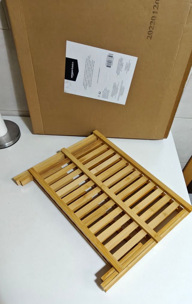 Escurreplatos Bambú Natural 2 Niveles Secar Platos