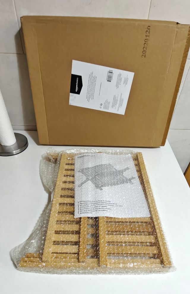 Escurreplatos Bambú Natural 2 Niveles Secar Platos