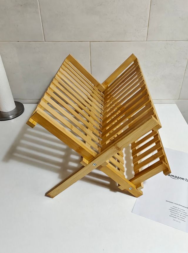 Escurreplatos Bambú Natural 2 Niveles Secar Platos
