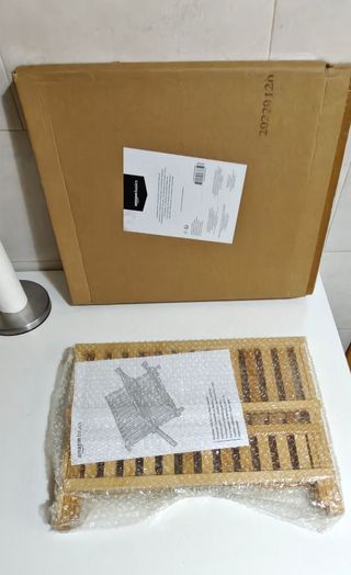 Sgocciolatore per Piatti in Bambù Naturale a 2 Livelli