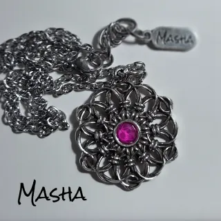 Collar Masha Plata y Rosa