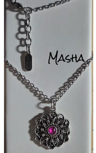 Collar Masha Plata y Rosa