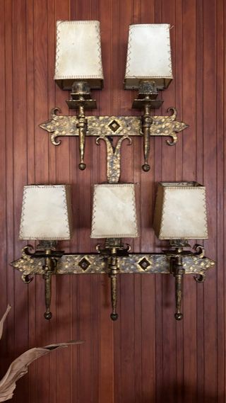 Aplique de pared hierro forjado 5 luces