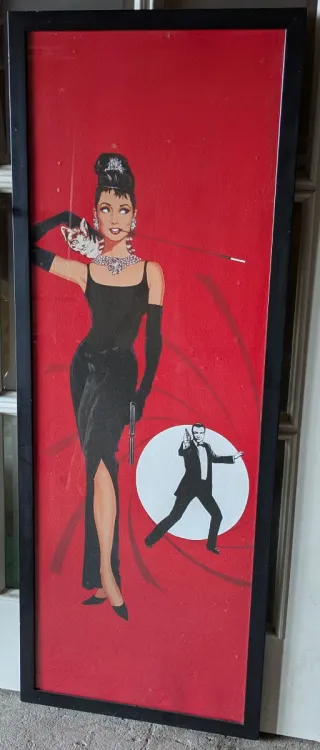 Póster 007 y Audrey Hepburn Vintage