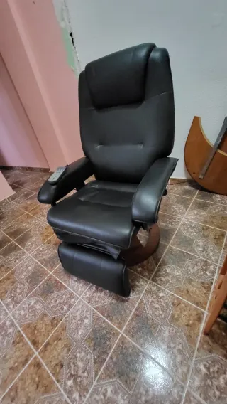 Sillón de Masajes Negro Cuero