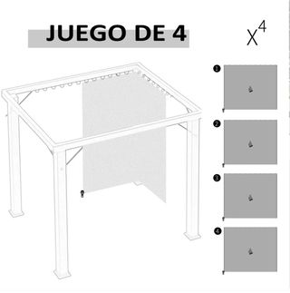 4 Paredes Laterales para Cenador 302x205 cm