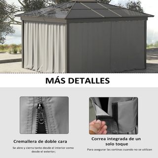 4 Paredes Laterales para Cenador 302x205 cm