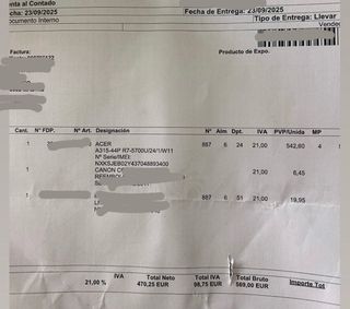 Portátil Acer Plata