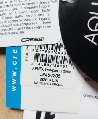 Traje Neopreno Cressi Apnea 5mm