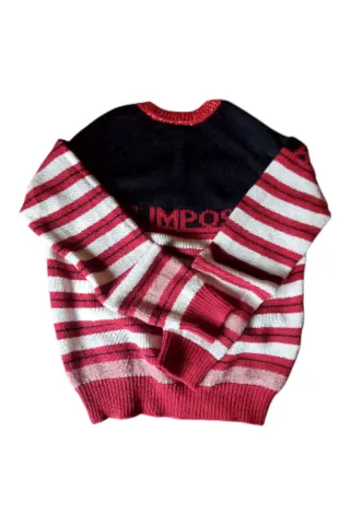 Maglione Pinko Vintage Donna Righe Rosse Bianche