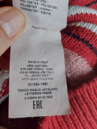 Maglione Pinko Vintage Donna Righe Rosse Bianche