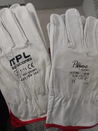 2 pares de Guantes de trabajo cuero Talla 11 EN 38