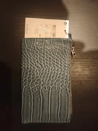 Monedero mujer gris efecto piel cocodrilo