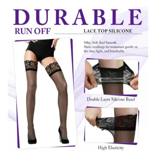 Calze autoreggenti nere 10 den