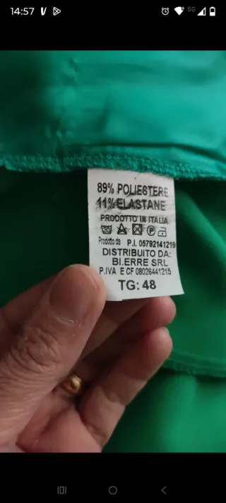 Tailleur donna verde e giallo. Modello E.Franchi