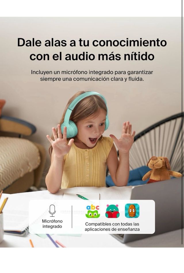 Auriculares verdes para niños