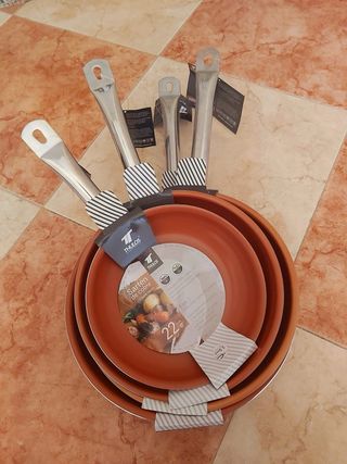 Set di tre padelle in rame Thulos 20/24/28cm