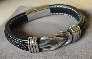 Pulsera de hombre Cuero y Acero